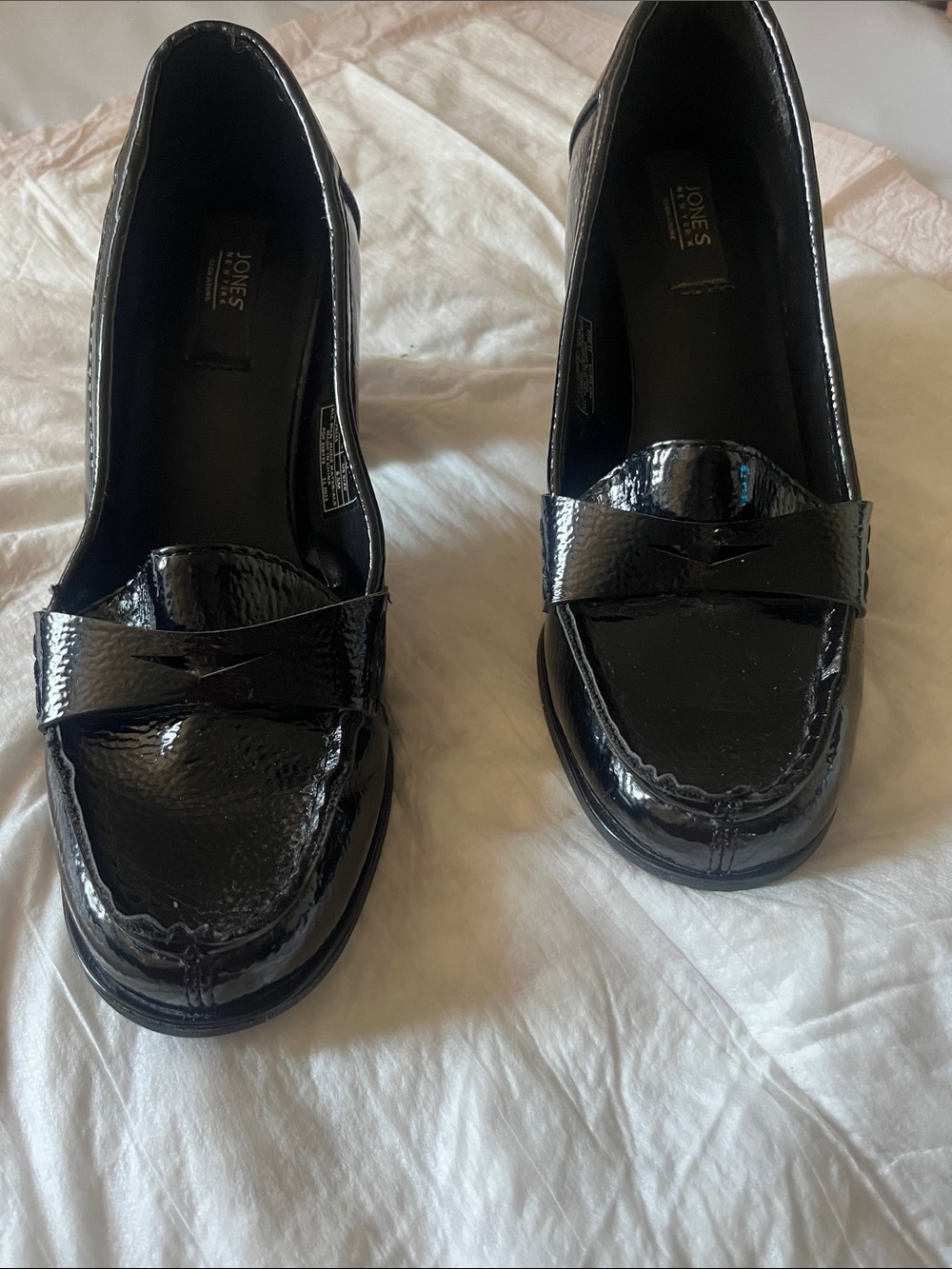 Jones New York Black Patent Leather Penny Loafers